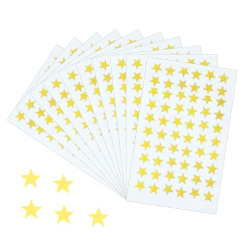 540pcs/10 Blech kleiner Folienstern Aufkleber Aluminium Foliensternstar Aufkleber für Kinder Belohnung Heimschule DIY Dekoration verdickte verbesserte Version Dicke 1, 3 cm Gold Starstickers von NethCasti