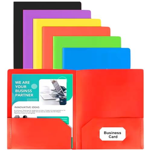 7pcs -Ordner mit Taschen, mehrfarbigen Plastikordnern mit 4 Taschen Hochleistungs -Kunststoff für Dokumente, Büro und Schule mit von NethCasti