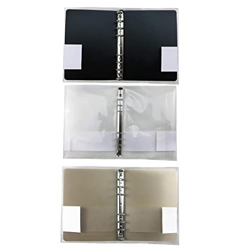 B5 Notebook Multi -Löcher Binder Ordnerdatei Cover Stationery PP Notebook Protektor Cover mit Snap 3set transparent braun und schwarznotebook von NethCasti