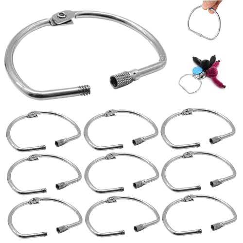 Bindemittelringe 3 Zoll, 10 pcs D-förmige Lose Blattbindemittel, einfache Verriegelung und sicheres Öffnungsbuch mit Schraubenschloss, Metall für Karteikarten, Blitzkarten, Handwerksringe Bindemittelringe 3 Zoll, 10 pcs D-förmige Lose Blattbindemittel, einfache Verriegelung und sicheres Öffnungsbuch mit Schraubenschloss, Metall für Karteikarten, Blitzkarten, Handwerksringe von NethCasti