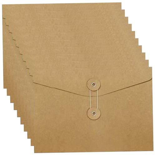 Dokumentumschläge 10pcs Kraftpapier 9x7 -Zoll -Dateiumschläge mit Zeichenfolge zum Schließen des vintage -tragbaren Dateiordners für Büro, Schulumschlag Dokumentumschläge 10pcs Kraftpapier 9x7 -Zoll -Dateiumschläge mit Zeichenfolge zum Schließen des vintage -tragbaren Dateiordners für Büro, Schulumschlag von NethCasti