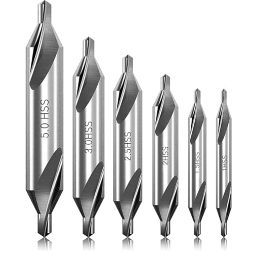 Mittelbohrbit Set, 6pcs 1/1, 5/2/2, 5/3/ mm Zentrieren von Bohrer, Hochleistungsstahlmitte, Set für Edelstahl, Gusseisen, Legierung, Aluminium Mittelbohrbit Set, 6pcs 1/1, 5/2/2, 5/3/ mm Zentrieren von Bohrer, Hochleistungsstahlmitte, Set für Edelstahl, Gusseisen, Legierung, Aluminium von NethCasti