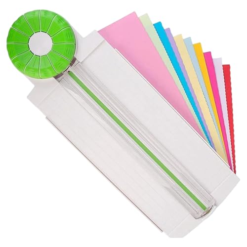 Papierschneider für das Handwerk mit 12-Stil-Klingen-Blattpapierschneider mit Lineal Lineal Floh zu verwendungsbedingt mit stabiler Basis für Sammelalbum, Gutscheine, Fotos und Cardscutter von NethCasti