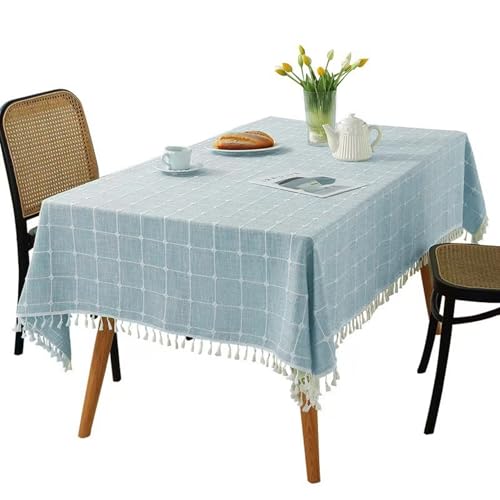Tischdecke, 55x55 Plaid Baumwollwäsche Tischdecke mit Fringe Boho-Leinen- für quadratische Tische wasserdichtes Falten-freies Tischtuch ohne Schlupf für die Küche ESS-Outdoor-Leinen im Frei Tischdecke, 55x55 Plaid Baumwollwäsche Tischdecke mit Fringe Boho-Leinen- für quadratische Tische wasserdichtes Falten-freies Tischtuch ohne Schlupf für die Küche ESS-Outdoor-Leinen im Frei von NethCasti