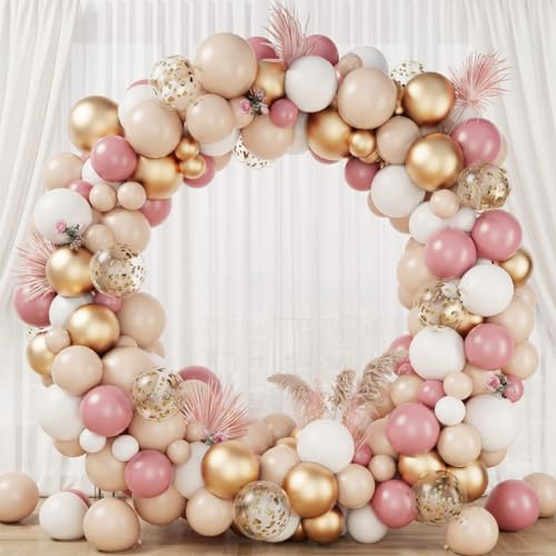 Rosa Gold Luftballons Girlande, 135 Stück Aprikose Rosa Gold Weiß Ballon Girlande Set mit Konfetti Ballon, Rosa Gold Geburtstag Dekoration für Babyparty, Mädchen Frau Happy Birthday Party, Hochzeit Rosa Gold Luftballons Girlande, 135 Stück Aprikose Rosa Gold Weiß Ballon Girlande Set mit Konfetti Ballon, Rosa Gold Geburtstag Dekoration für Babyparty, Mädchen Frau Happy Birthday Party, Hochzeit von Netnology