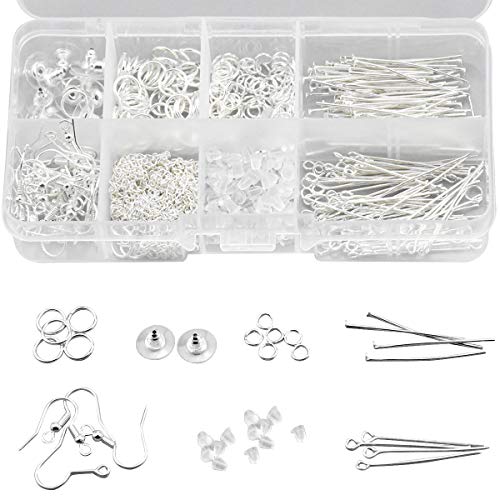 740 Stück Schmuckherstellung Zubehör Set Ohrringzubehör mit 2M Ketten, 8 Arten Schmuck Basteln Zubehör Ohrschmuck Ohrringe Machen Schmuck DIY Basteln Set Ohrhaken Sprung Ringe Jewelry Making, Silber 740 Stück Schmuckherstellung Zubehör Set Ohrringzubehör mit 2M Ketten, 8 Arten Schmuck Basteln Zubehör Ohrschmuck Ohrringe Machen Schmuck DIY Basteln Set Ohrhaken Sprung Ringe Jewelry Making, Silber von Netspower