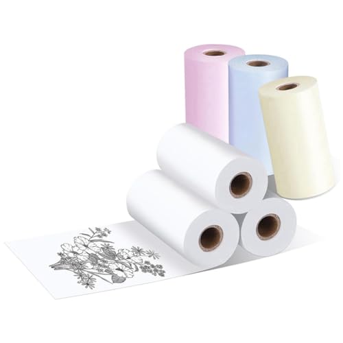 Nettoppo 1 Set Mini-Druckerpapier, Tintenloser Aufkleberdrucker, Bluetooth-Drucker für Tintenlosen Tragbaren -Taschendrucker, 57 mm X 30 Mm, 6 Rollen Nettoppo 1 Set Mini-Druckerpapier, Tintenloser Aufkleberdrucker, Bluetooth-Drucker für Tintenlosen Tragbaren -Taschendrucker, 57 mm X 30 Mm, 6 Rollen von Nettoppo