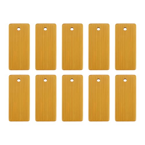 Nettoppo 100 Stück 45 X 20 mm Holzanhänger, Bambusanhänger für Schlüsselanhänger, Schlüsselanhänger Aus Unlackiertem Bambusholz von Nettoppo