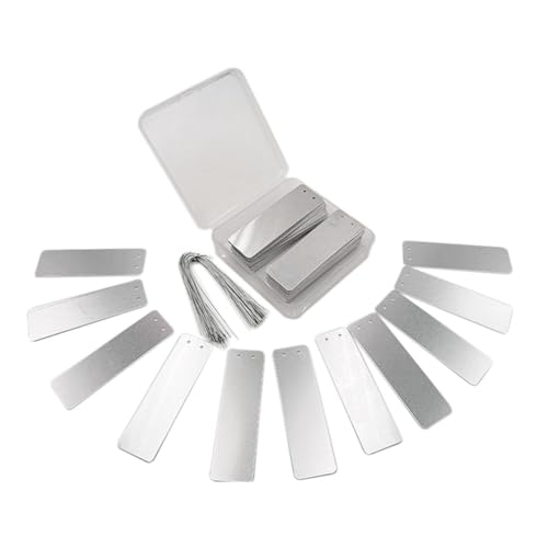 Nettoppo 100 Stück Aluminium-Pflanzenetiketten, Metall-Pflanzenschilder, ID-, Pflanzen-Aluminiumschild, Rundes Kunst-Aluminiumschild von Nettoppo