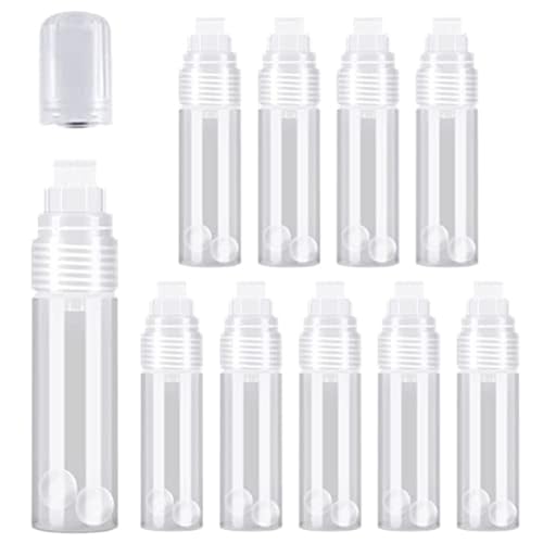 Nettoppo 10er-Pack Nachfüllbare Acrylfarben-Marker, Leere Acryl-Marker, Transparente Weiße Farbmarkierungsstifte, 15 Mm, für Steinmalerei, von Nettoppo