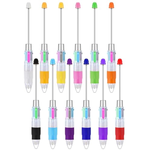 Nettoppo 12 Stück Mehrfarbige Perlenstifte, 4-In-1-Farbiger Perlenstift, Einziehbare Kugelschreiber für DIY-Bastelset, Studenten, Kinder, Langlebig, Einfach zu Verwenden Nettoppo 12 Stück Mehrfarbige Perlenstifte, 4-In-1-Farbiger Perlenstift, Einziehbare Kugelschreiber für DIY-Bastelset, Studenten, Kinder, Langlebig, Einfach zu Verwenden von Nettoppo