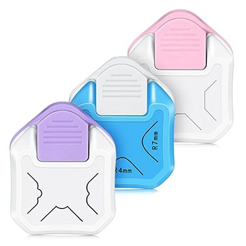 Nettoppo 3-Teiliger Eckenrunder-Papierstanzer in 3 Ausführungen für Papierhandwerk und Kartenherstellung von Nettoppo