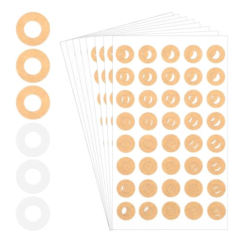 Nettoppo 800 Stück Papierlochverstärkung, 1/4 Binderlochverstärkungskreise (Set Aus Kraft- und Transparentpapier) von Nettoppo