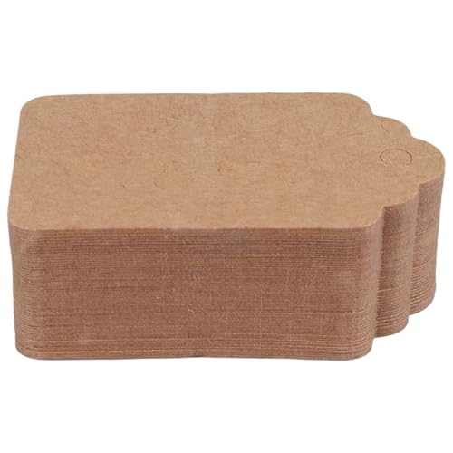 Nettoppo Pack 50 rustikale 40mmx70mm ueberbackene Kraftpapier Karte, leeres braunes Etikett, Hochzeitsbevorzugung, Geschenkanhaenger, DIY Etikett, Kofferanhaenger, Preisschild - klein (50) von Nettoppo