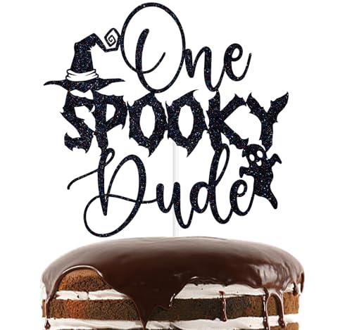 Tortenaufsatz mit Glitzer, Motiv: gruselige Spinne, für Babypartys, Halloween, Ghul, Geburtstag, Babyparty, Party-Dekoration, Schwarz von Nettuao