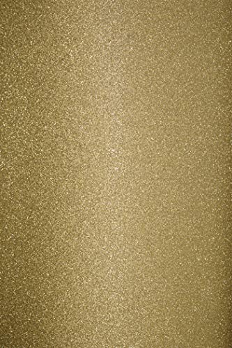 10 x Gold Glitzer Papier selbstklebend DIN A4 210×297 mm 150g Aster Glitter bunt Glitter Papier Bastel-Bogen Glitter Karten Bastelpapier glänzend für DIY Projekte Dekoration Kunst und Handwerk von Netuno