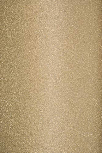 10 x Hell-Gold Glitzer Papier selbstklebend DIN A4 210×297 mm 150g Aster Glitter Papier Effekt Tonpapier mit Glitzer Papier bunt glitzerndes Karton-Papier mit Glitter zum Dekorieren von Netuno