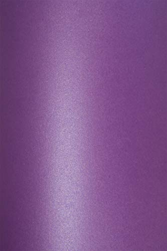 100 Blatt Perlmutt-Violett 290g Karton DIN A4 210x297 mm, Cocktail Purple Rain, ideal für Hochzeit, Geburtstag, Weihnachten, Einladungen, Diplome, Kunst und Handwerk von Netuno