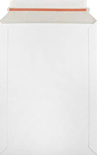 Netuno 100 weiße DIN B5 PLUS Versandtaschen aus Karton Vollpappe 210 x 270 mm 450g haftklebend Karton-Umschläge Kartonkuverts Vollpapptaschen für Dokumente Broschüren Fotos Bilder Wandkalender von Netuno