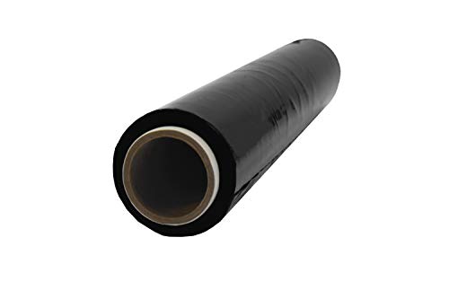 Netuno 1x schwarze Stretchfolie 23my 500 mm 1,5 kg Folie Polyethylen Folie Cast-Film Schwarz Plastikfolie Einpackfolie Umzugsfolie Verpackungsfolie Hand-Folie von Netuno