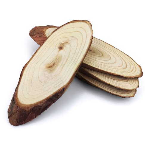 4x Holzscheiben Baumscheiben Deko Holzscheiben 15 cm oval ohne Loch Naturholz ideal für Dekoration Handwerk DIY zum Basteln Bemalen Weihnachten Hochzeit von Netuno