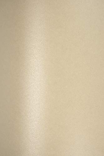 Netuno 50x Perlmutt-Sand Bastelpapier DIN A5 210 x 148 mm 120g Majestic Sand Feinpapier Perleffekt metallic glänzend bedruckbar für Geburtstags-Karten Einladungs-Karten Hochzeits-Karten von Netuno