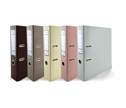 5x Akten-Ordner DIN A4 Ekobox Premium Edition 5 Farben glänzend Schokobraun Vanille Kakaobraun Pastellrosa Pastellblau 2-Ring-Mechanik Ringorder A4 75mm Kunststoff Ordner breit Büroordner 5er pack 5x Akten-Ordner DIN A4 Ekobox Premium Edition 5 Farben glänzend Schokobraun Vanille Kakaobraun Pastellrosa Pastellblau 2-Ring-Mechanik Ringorder A4 75mm Kunststoff Ordner breit Büroordner 5er pack von Netuno
