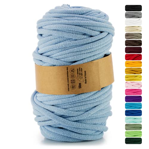 Netuno 1x Makramee-Garn Hellblau 9 mm 50 m Baumwollkordel mit Polyesterkern Kordel Baumwolle Kordelband Naturkordel Baumwollgarn für Makramee Basteln Garn dick Kordel Makramee farbig Cotton Cord Netuno 1x Makramee-Garn Hellblau 9 mm 50 m Baumwollkordel mit Polyesterkern Kordel Baumwolle Kordelband Naturkordel Baumwollgarn für Makramee Basteln Garn dick Kordel Makramee farbig Cotton Cord von Netuno