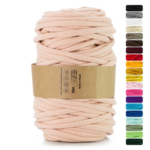 Netuno 1x Makramee Garn Lachs 9 mm 50 m Baumwollkordel mit Polyesterkern Dickes Garn Makramee Kordel aus Baumwolle Kordelband Naturkordel Makramee Kordel Makramee Faden Cotton Cord Macrame Netuno 1x Makramee Garn Lachs 9 mm 50 m Baumwollkordel mit Polyesterkern Dickes Garn Makramee Kordel aus Baumwolle Kordelband Naturkordel Makramee Kordel Makramee Faden Cotton Cord Macrame von Netuno