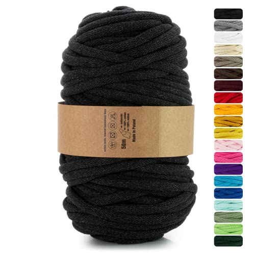 Netuno 1x Makramee-Garn Schwarz 9 mm 50 m Baumwollkordel mit Polyesterkern Kordel aus Baumwolle Kordelband Naturkordel Baumwollgarn für Makramee Basteln Garn dick Kordel Makramee Cotton Cord Netuno 1x Makramee-Garn Schwarz 9 mm 50 m Baumwollkordel mit Polyesterkern Kordel aus Baumwolle Kordelband Naturkordel Baumwollgarn für Makramee Basteln Garn dick Kordel Makramee Cotton Cord von Netuno