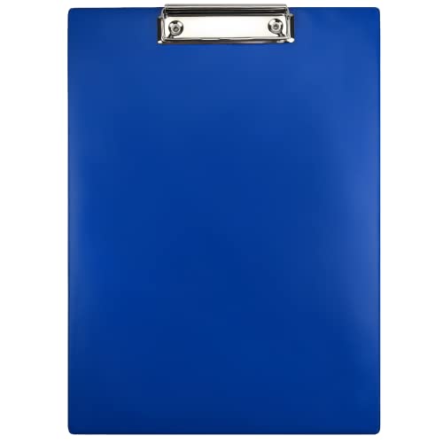 Netuno 1 Stück Klemmbrett A4 mit Clip Blau Schreibbrett mit Metallklemme Hartplatte Kunststoff Schreibmappe Schreibblock Clipboard DIN A4 Dokumentenhalter Schreibplatte mit Bügelklemme von Netuno
