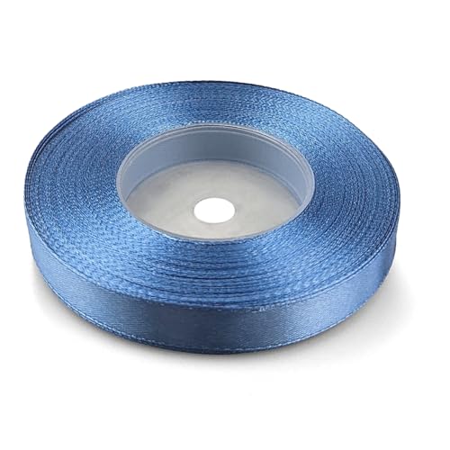 Netuno 1x Satinband Blau 12 mm x 32 m blaues Geschenkband Schleifenband farbig Dekoband Stoffband Satinrolle Satinbänder blaue Schleife Geschenk Verpacken Dekoration Satinband Rolle blu ribbon silk von Netuno