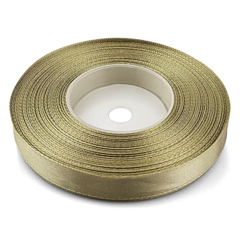 Netuno 1x Satinband Cognac 12 mm x 32 m Geschenkband Hochzeit Deko elegantes Stoffband Schleifen zum Verpacken Dekoration Geschenke Schleifenband bunt Schleifenbänder Satinbänder silk ribbon von Netuno