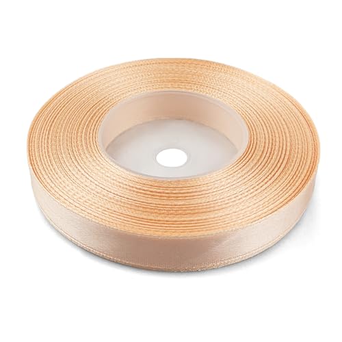 Netuno 1x Satinband Hellcreme 12 mm x 32 m Schleifenband Geschenkband Dekoband Stoffband bunt Satinrolle farbig Bänder für Hochzeit Taufe Erstkommunion Geburtstag Weihnachten Ostern silk ribbon von Netuno