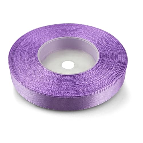 Netuno 1x Satinband Lavendel 12 mm x 32 m Geschenkband Hochzeit Deko Stoffband Schleifen farbig zum Verpacken Dekoration Geschenke Schleifenband bunt Schleifenbänder Satinbänder silk ribbon von Netuno