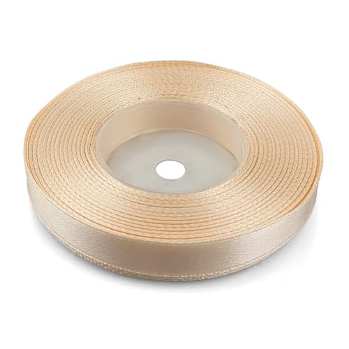 Netuno 1x Satinband Mandel 12 mm x 32 m Schleifenband Geschenkband Dekoband Stoffband bunt Satinrolle farbig Bänder zum Dekorieren für Hochzeit Taufe Geburtstag Weihnachten Ostern Geschenk von Netuno