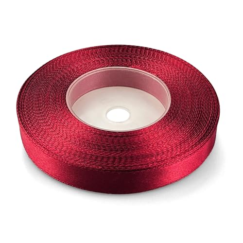 Netuno 1x Satinband Bordeaux hell 12 mm x 32 m Geschenkband Hochzeit Deko Stoffband Schleifen farbig zum Verpacken Dekoration Geschenke Schleifenband bunt Schleifenbänder Satinbänder silk ribbon von Netuno