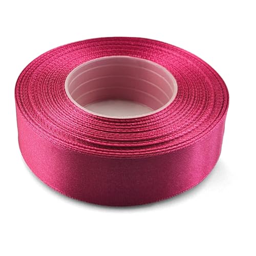 Netuno 1x Satinband Pink 25 mm x 32 m Schleifenband bunt Geschenkband farbig Dekoband Stoffband Satinrolle Satinbänder rote Schleife Geschenk Verpacken Dekoration Satinband Rolle ribbon silk von Netuno