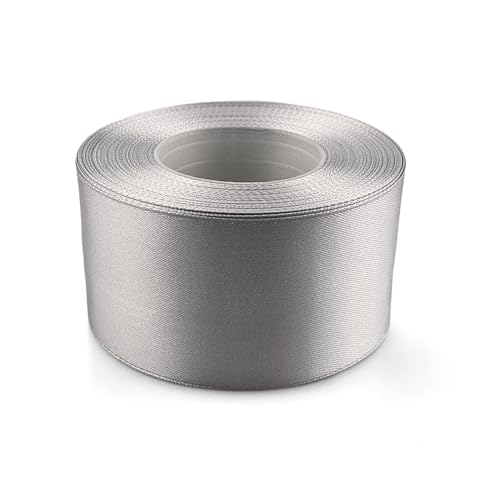 Netuno 1x Satinband Hellsilber 50 mm x 32 m Schleifenbänder Geschenkbänder farbig Dekobänder Stoff Geschenk Schleife Satinrolle Polyester Band Schmuck Bänder farbig silk ribbon Netuno 1x Satinband Hellsilber 50 mm x 32 m Schleifenbänder Geschenkbänder farbig Dekobänder Stoff Geschenk Schleife Satinrolle Polyester Band Schmuck Bänder farbig silk ribbon von Netuno