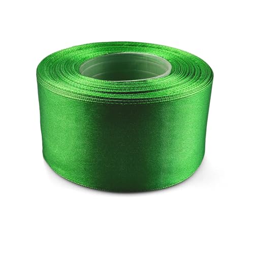 Netuno 1x Satinband Dunkelgrün 50 mm x 32 m Schleifenbänder bunt Geschenkbänder farbig Dekobänder Stoff Geschenk Schleife Satinrolle Polyester Soffbänder Schmuck Bänder farbig silk ribbon von Netuno