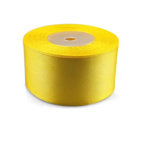 Netuno 1x Satinband Gelb 50 mm x 32 m Schleifenband Geschenkband farbig Dekoband gelbes Stoffband Satinrolle Satinbänder gelbe Schleife Geschenk Verpacken Satinband Rolle yellow ribbon silk von Netuno