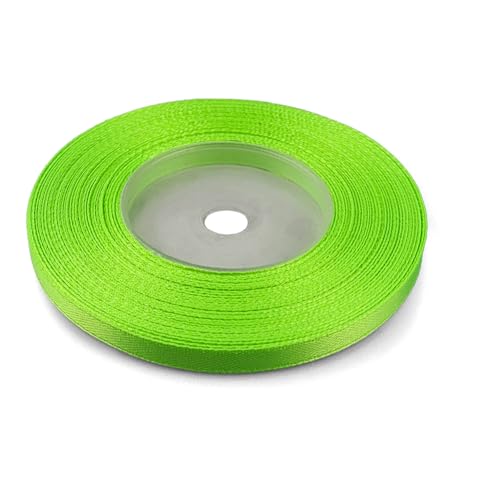 Netuno 1x Satinband Neon-Grün 6 mm x 32 m Geschenkband Hochzeit Deko Stoffband Schleifen farbig zum Verpacken Dekoration Geschenke Schleifenband bunt Schleifenbänder Satinbänder silk ribbon von Netuno