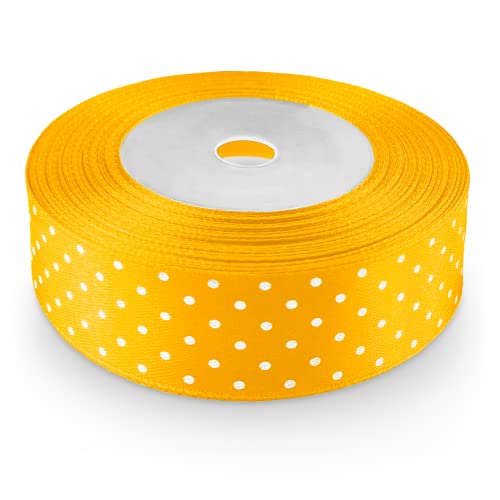 Netuno 1 x Satinband Gelb gepunktet 25 mm x 22 m Schleifenband mit Punkten Geschenkband Dekoband Stoffband Satinrolle für Hochzeit Kommunion Taufe Geschenke Verpacken Blumen Dekoration Basteln Netuno 1 x Satinband Gelb gepunktet 25 mm x 22 m Schleifenband mit Punkten Geschenkband Dekoband Stoffband Satinrolle für Hochzeit Kommunion Taufe Geschenke Verpacken Blumen Dekoration Basteln von Netuno
