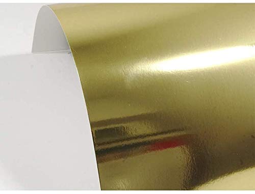 Netuno 10x Spiegelkarton Gold einseitig bedruckt DIN A3 297 x 420 mm 225g Mirror Gold Effekt-Papier in Gold Metallic Spiegel Papier Gold glänzend zum Basteln Deko-Karton mit Spiegel-Effekt Dekoration von Netuno