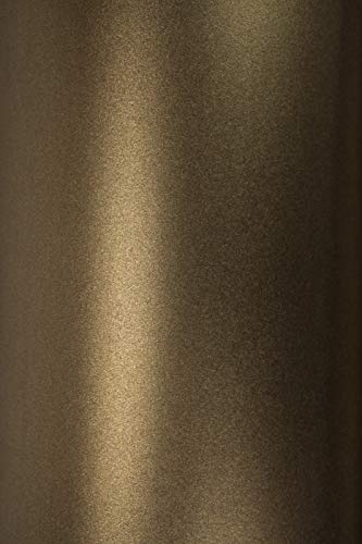 Netuno 10 Blatt Perlmutt-Braun Dekor-Papier DIN A5 210x148mm 120g Majestic Medal Bronze glänzend metallic Effekt-Papier Perlglanz Pearl-Papier für Hochzeit Geburtstag Weihnachten Einladungskarten von Netuno