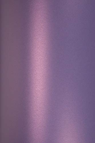Netuno 10x Perlmutt-Hell-Violett Bastelkarton DIN A5 210 x 148 mm 250g Majestic Satin Violet Effektkarton glänzend Feinkarton mit Perlglanz Finish für Weihnachten Valentinstag Jubiläum von Netuno