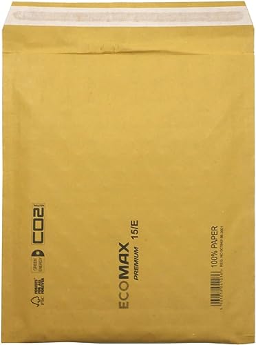 Netuno 10 Luftpolster-Versandtaschen Braun E/15 240x 275 mm Ecomax Polstertaschen Versand 100% Papier Umschläge gepolstert Schutzversandtaschen ökologische Verpackung Öko Versandtaschen von Netuno