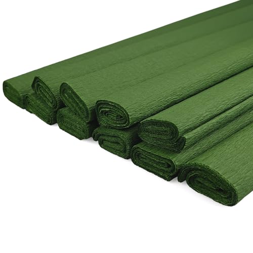 Netuno 10 Rollen Krepp-Papier Olivengrün 200 x 50 cm Bastelpapier Krepppapier zum Basteln Bastelkrepp deko krepp Rollen Pastell crepe paper olive green von Netuno