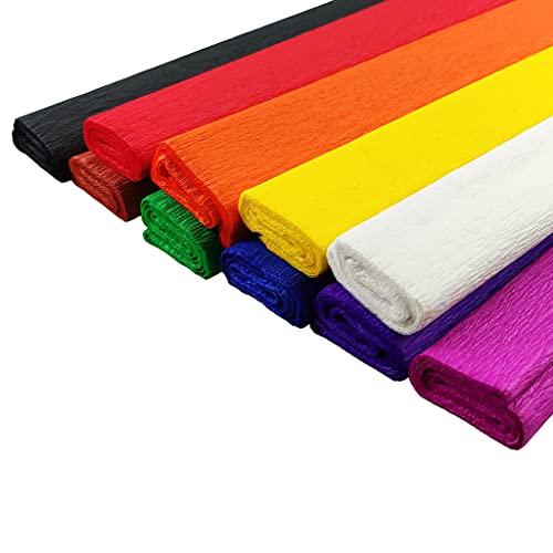 Netuno 10 Rollen Krepp-Papier farbig sortiert 200 x 50 cm verschiedene Farben Bastelpapier Krepppapier bunt gemischt Bastelkrepp deko krepp Rollen zum Basteln Dekorieren crepe paper von Netuno