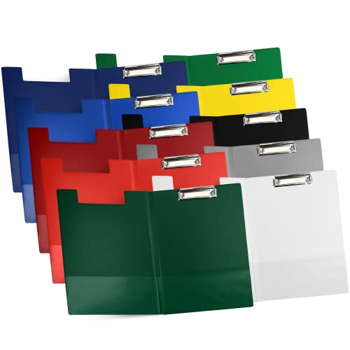 Netuno 10 Stück Klemmbrett-Mappe A4 mit Clip farbig sortiert Schreibplatte Organizer Dokumentenmappe Ordner Clipboard Konferenzmappe Präsentationsmappe Aktenmappe Portfolio von Netuno
